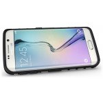 Wholesale Samsung Galaxy S6 Edge Rugged Hybrid with Kickstand (Black)